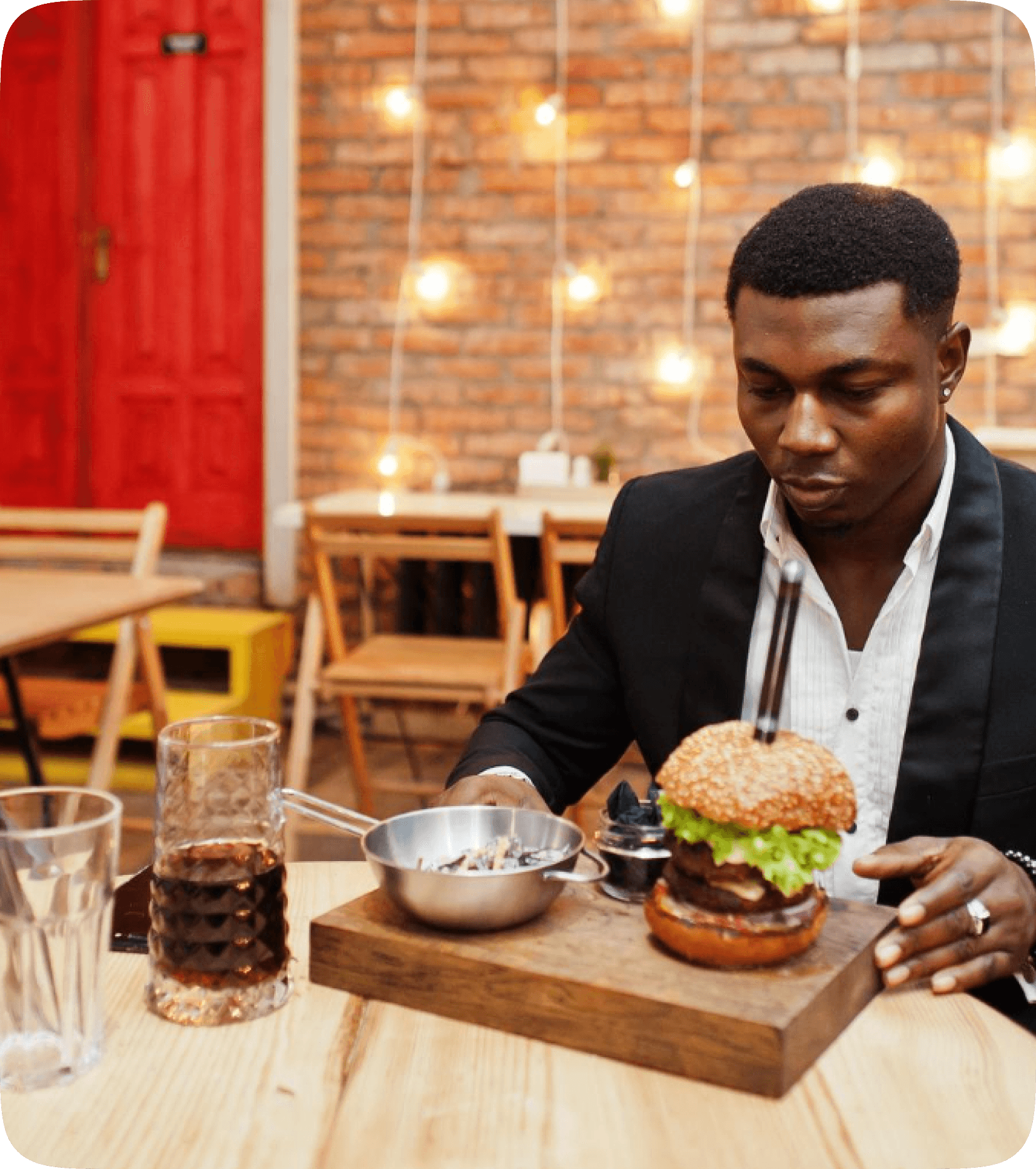 Person enjoying food